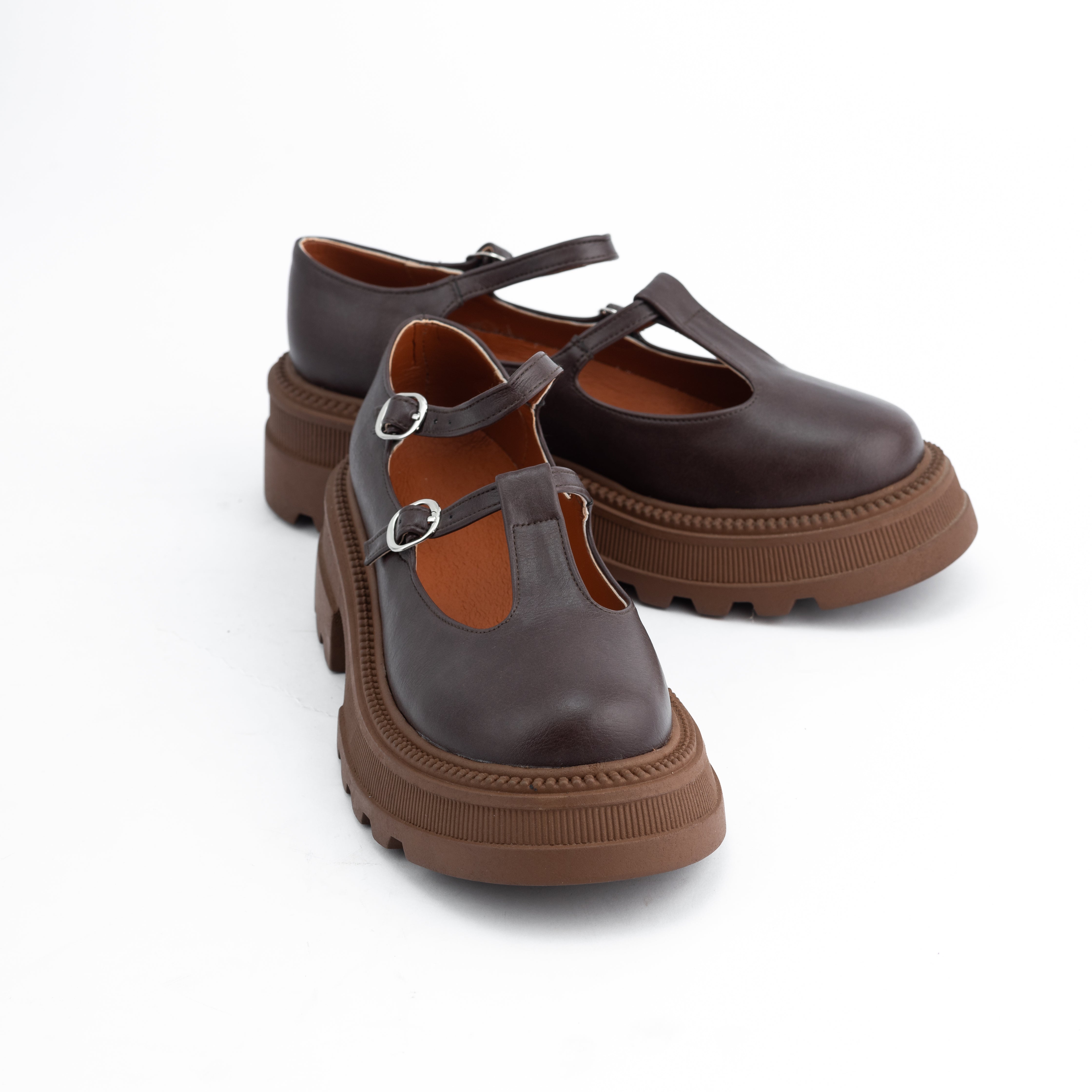 Women Brown Chunky Ballerina