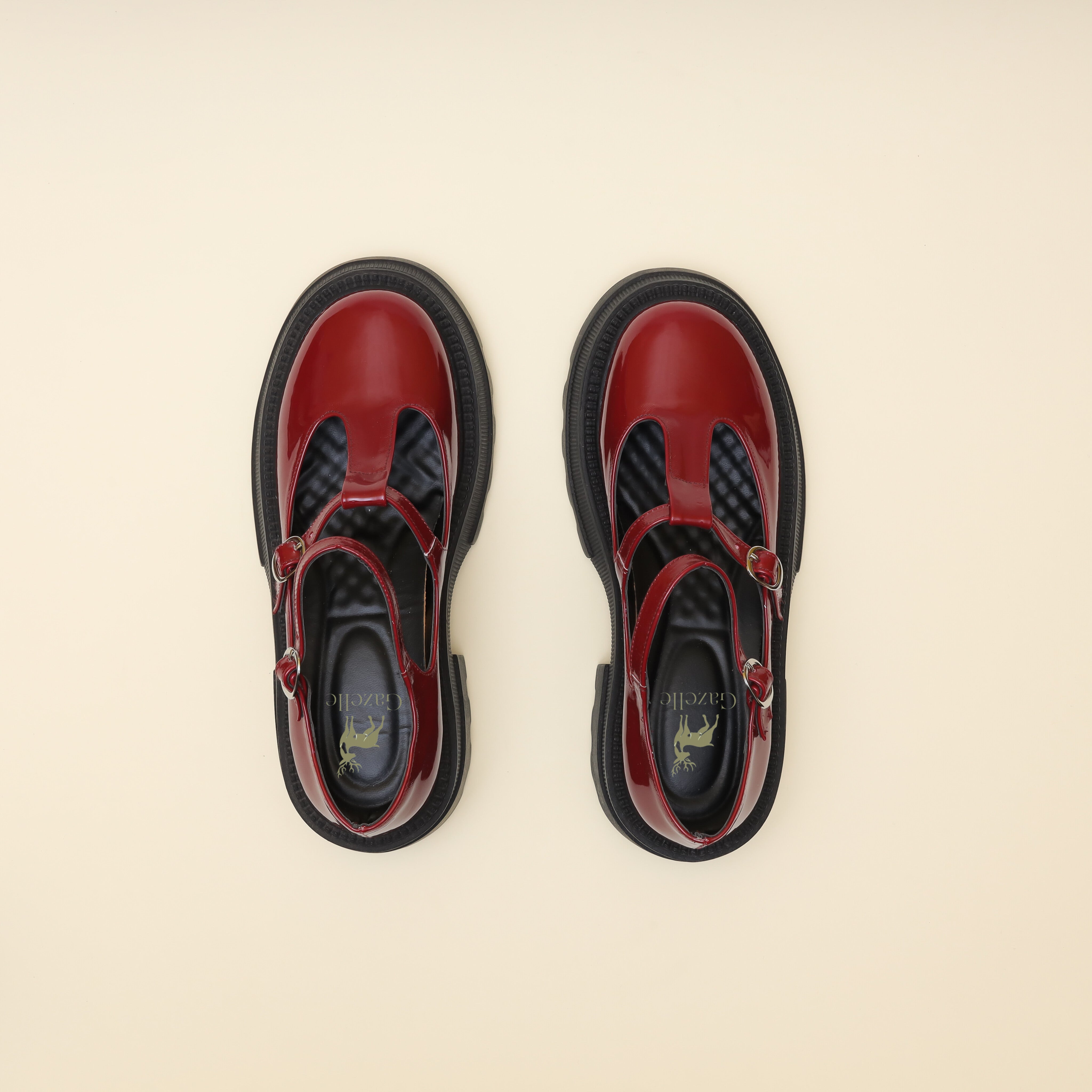 Women Burgundy Chunky Ballerina