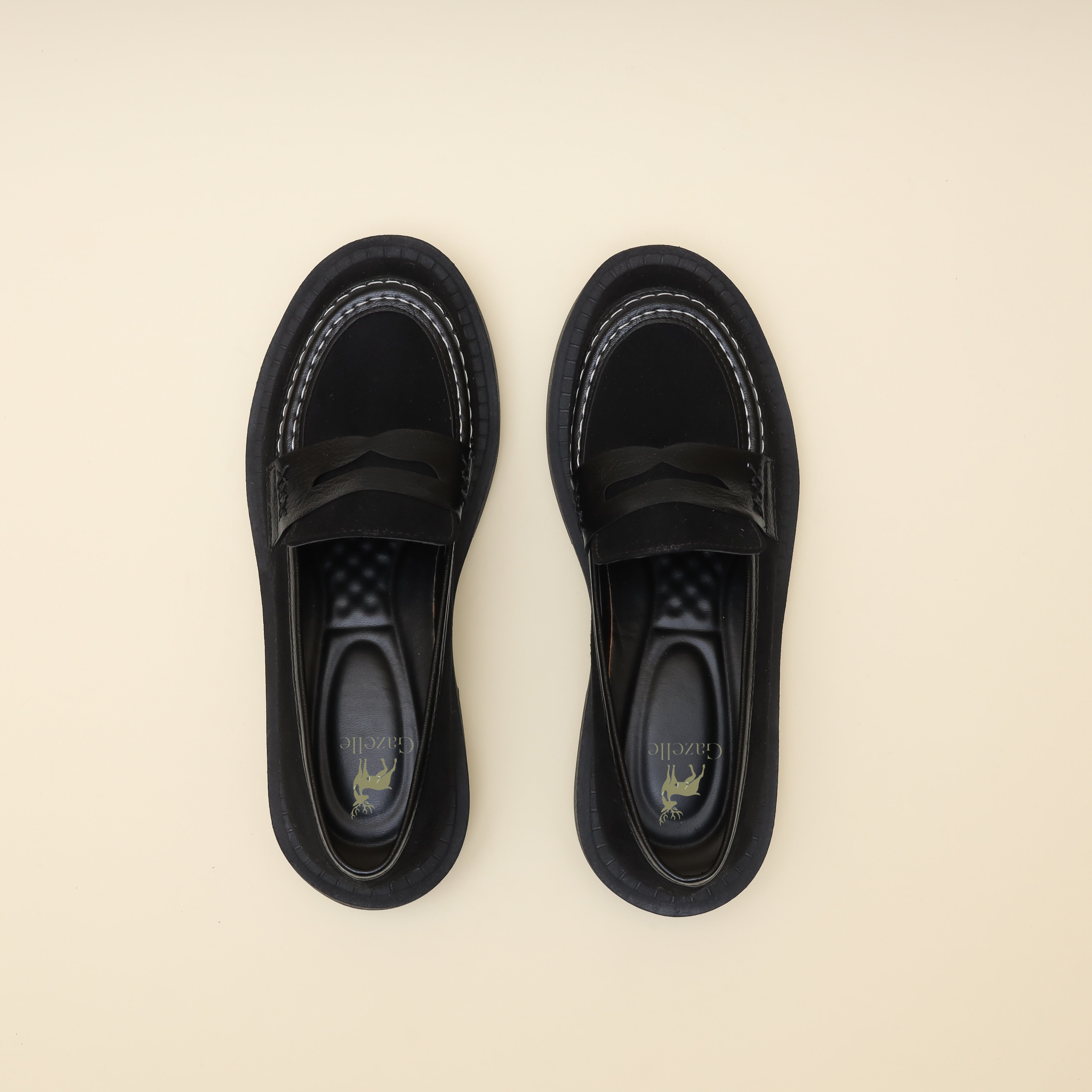 Women Black Suede Loafers