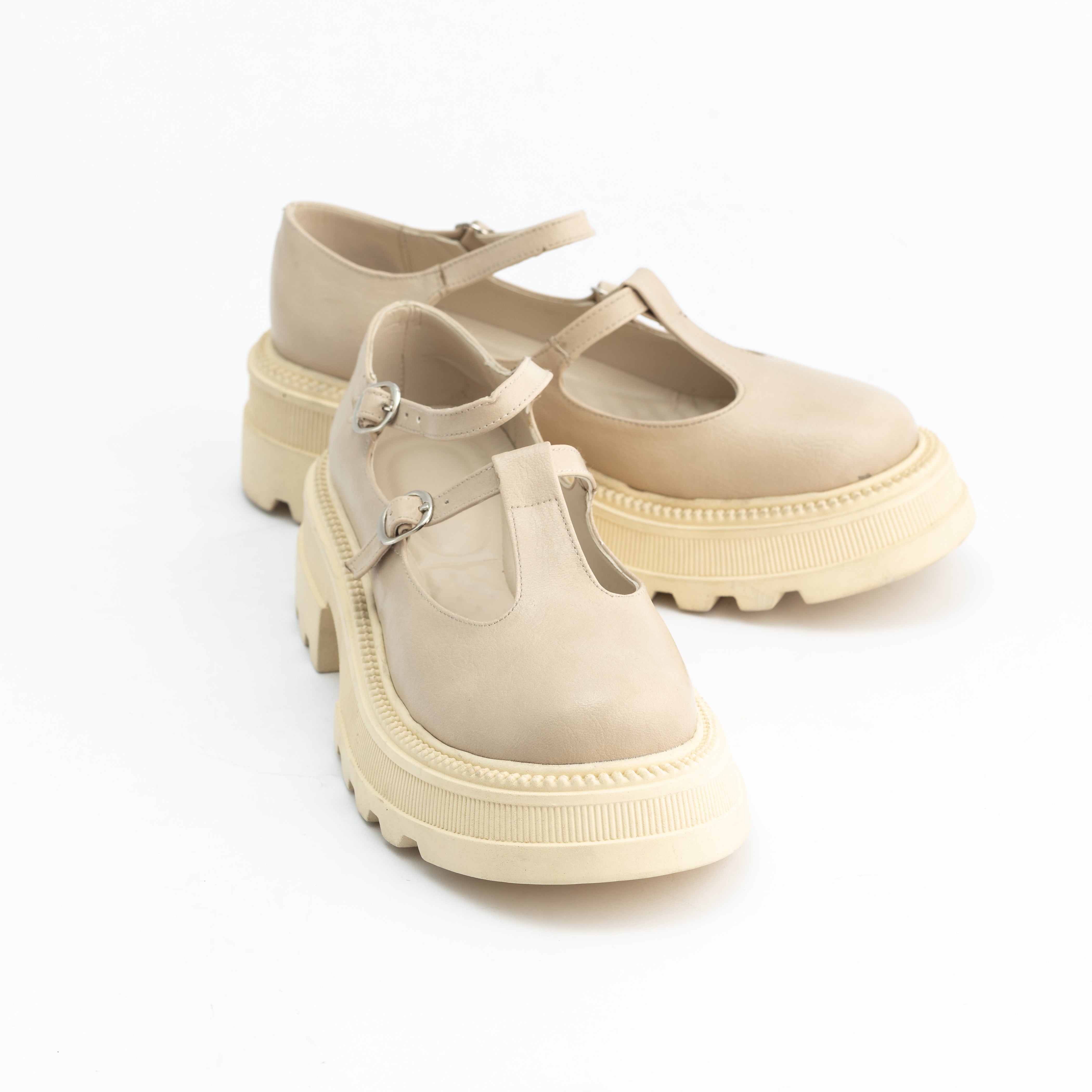 Women Beige Chunky Ballerina