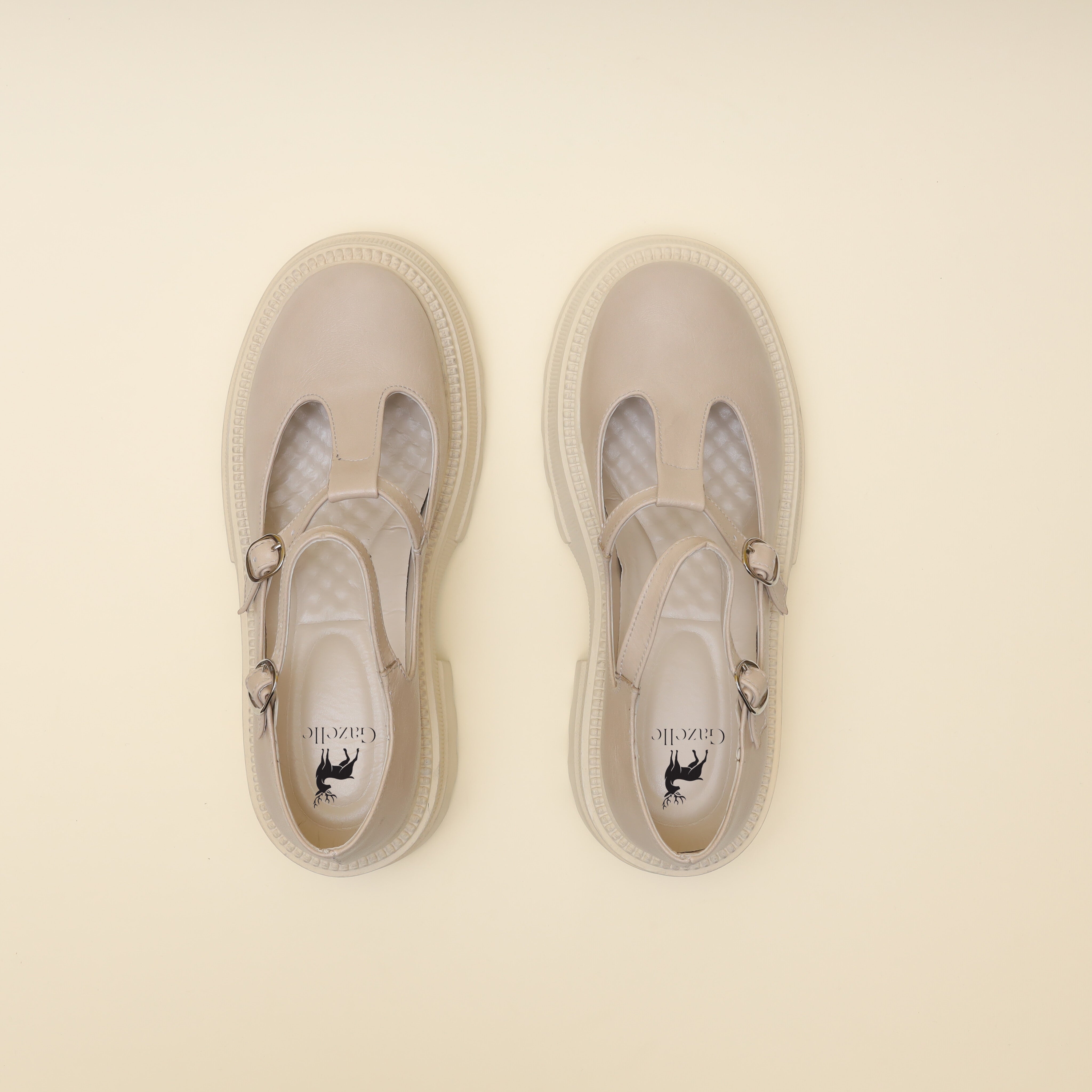Women Beige Chunky Ballerina