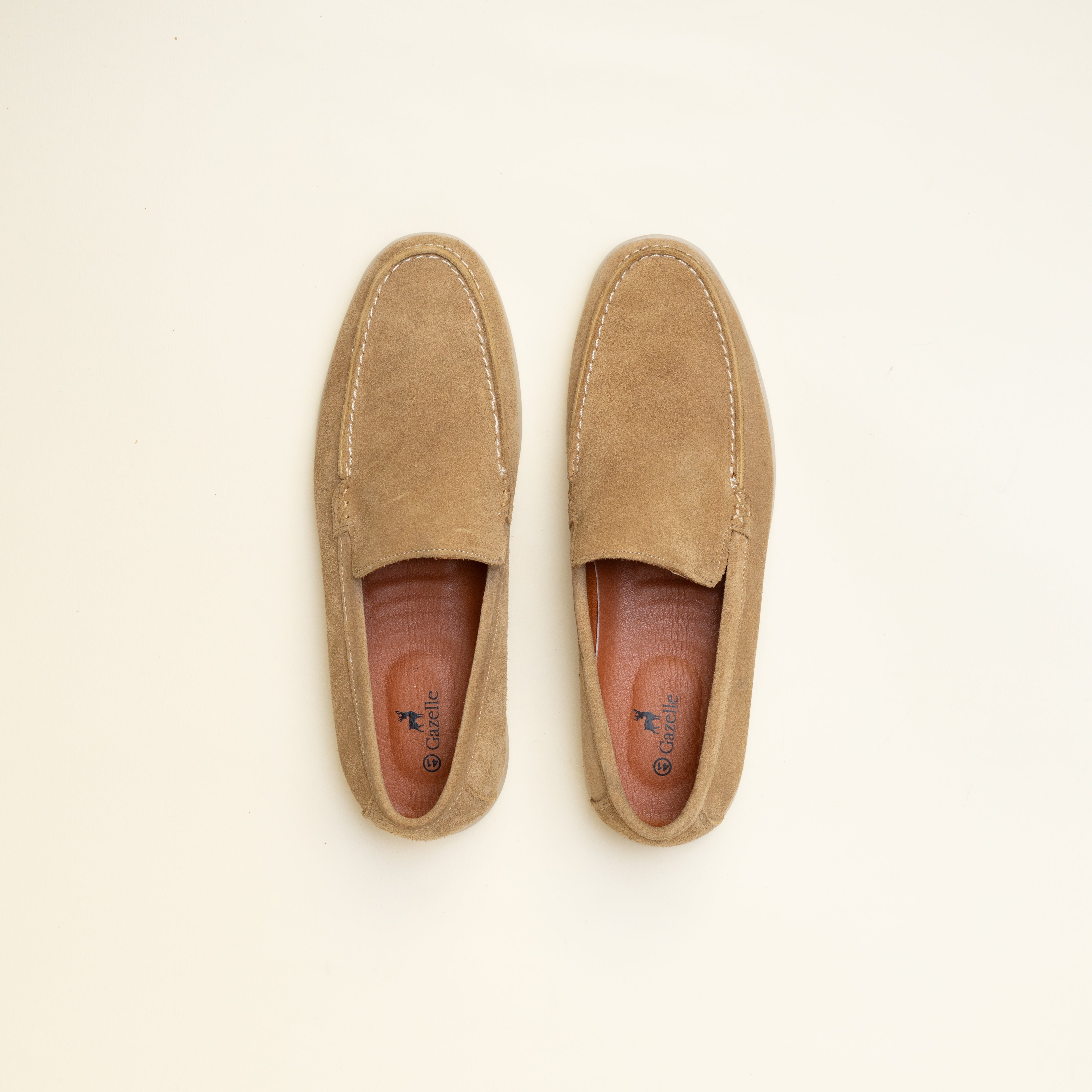 Beige Suede Loafer Sneakers