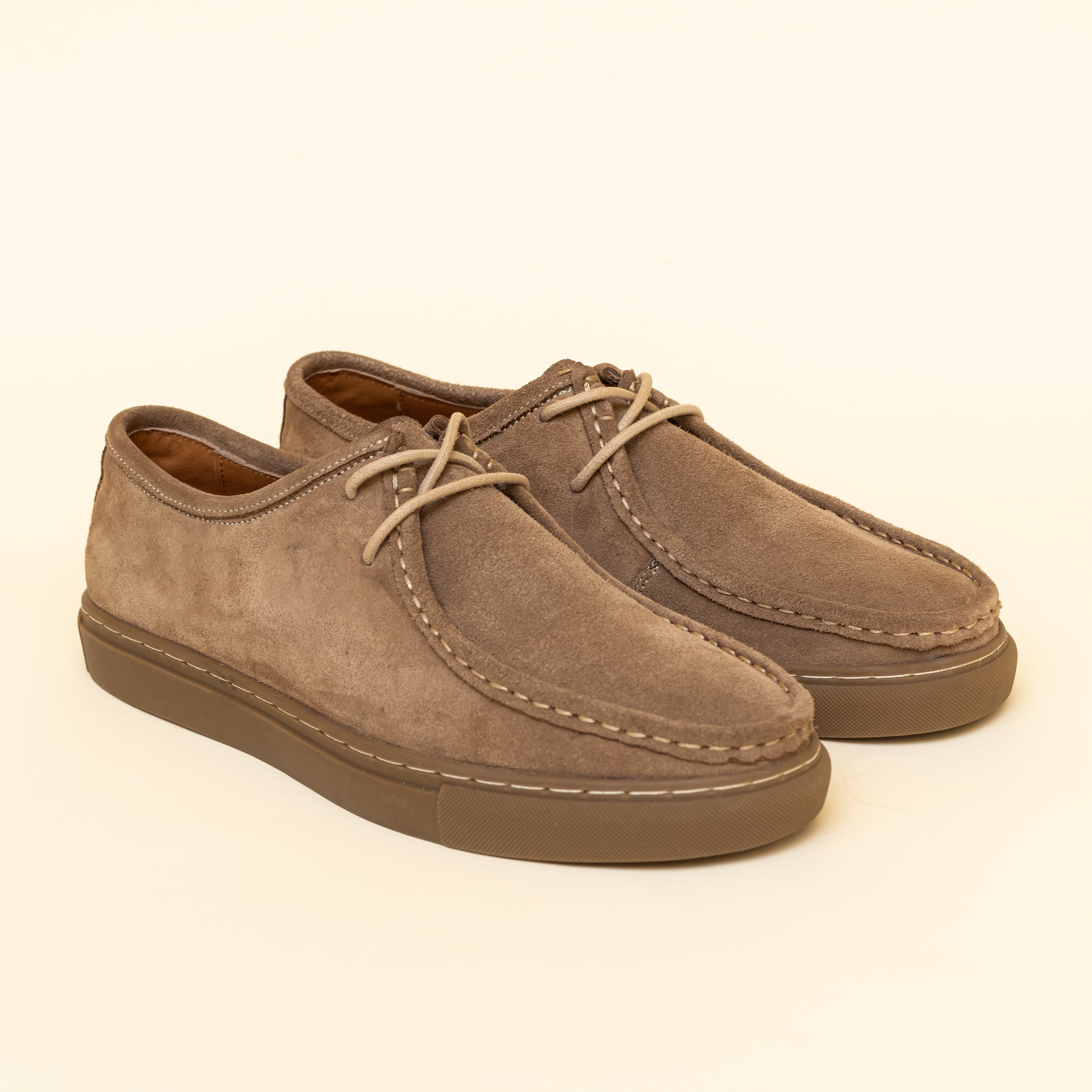 Beige Moc Toe Derby