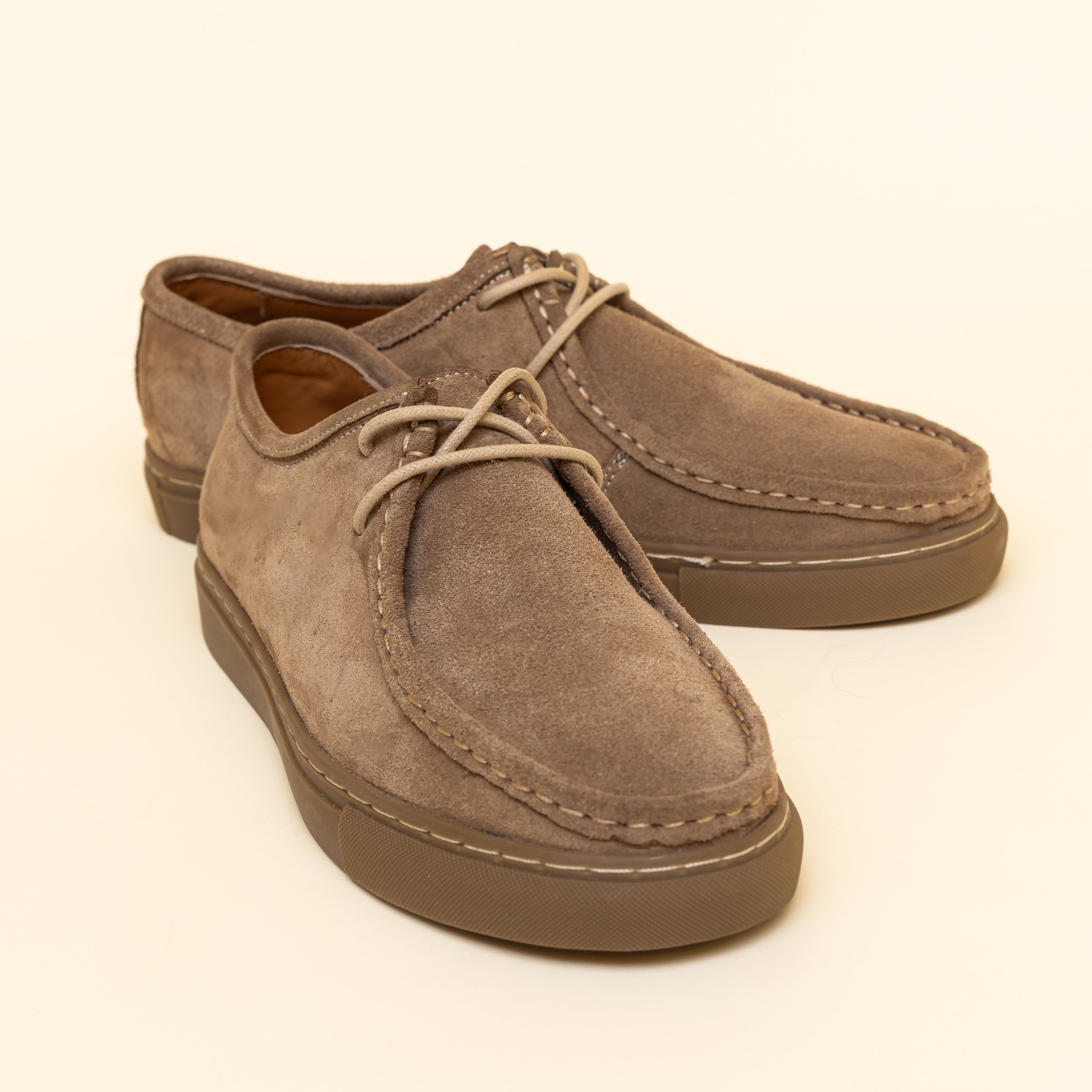 Beige Moc Toe Derby
