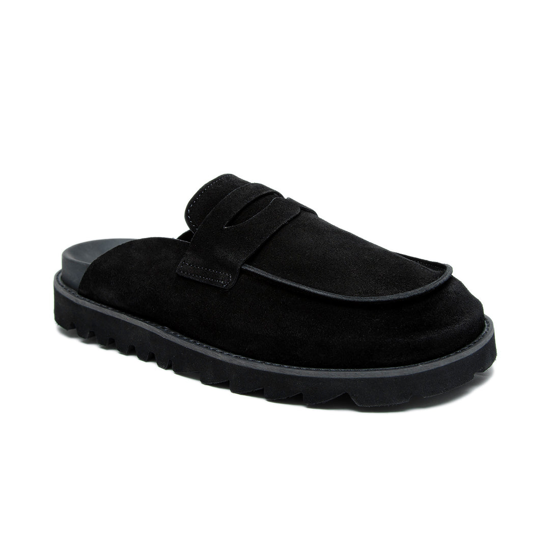 Black Suede Chunky Clog