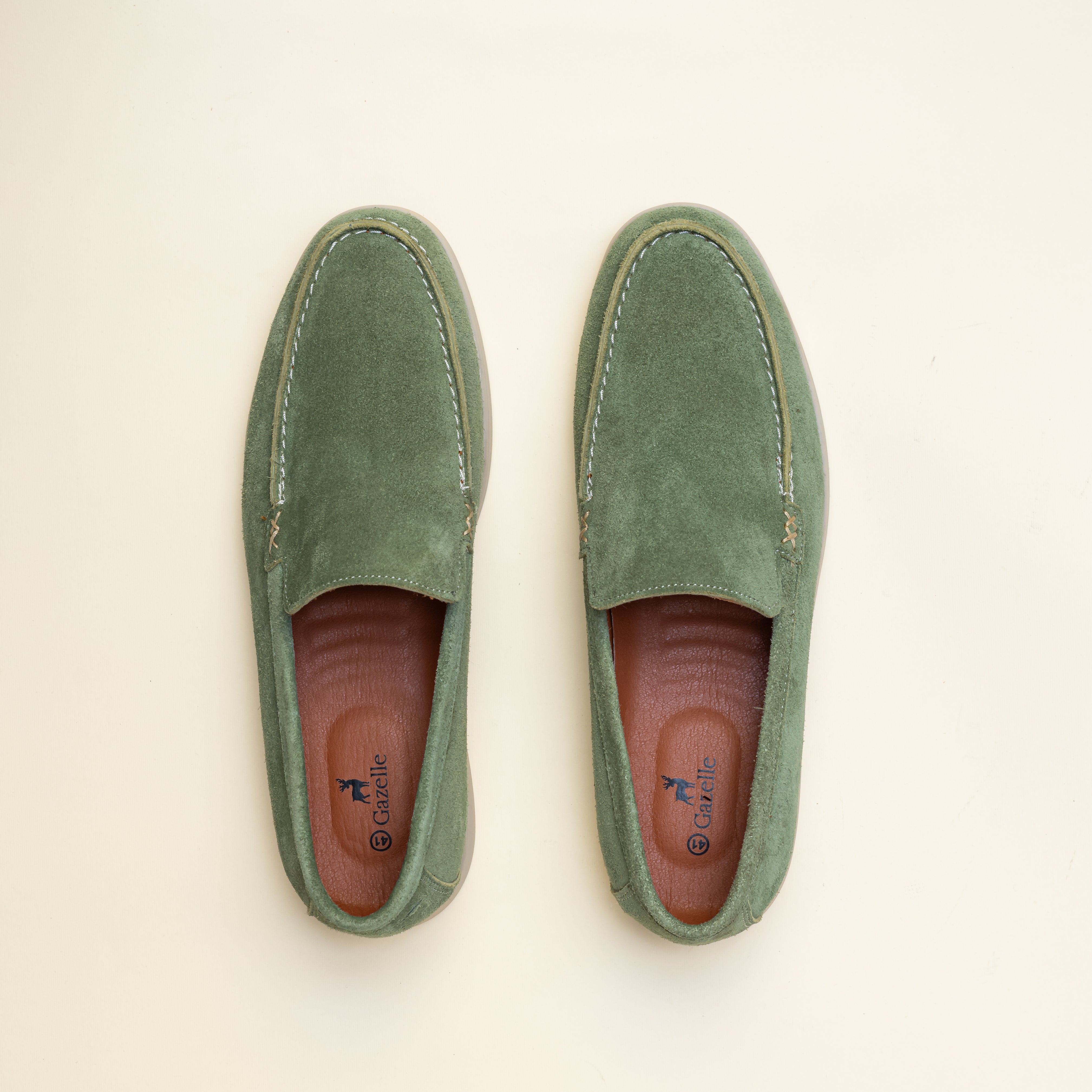 Light Green Suede Loafer Sneakers