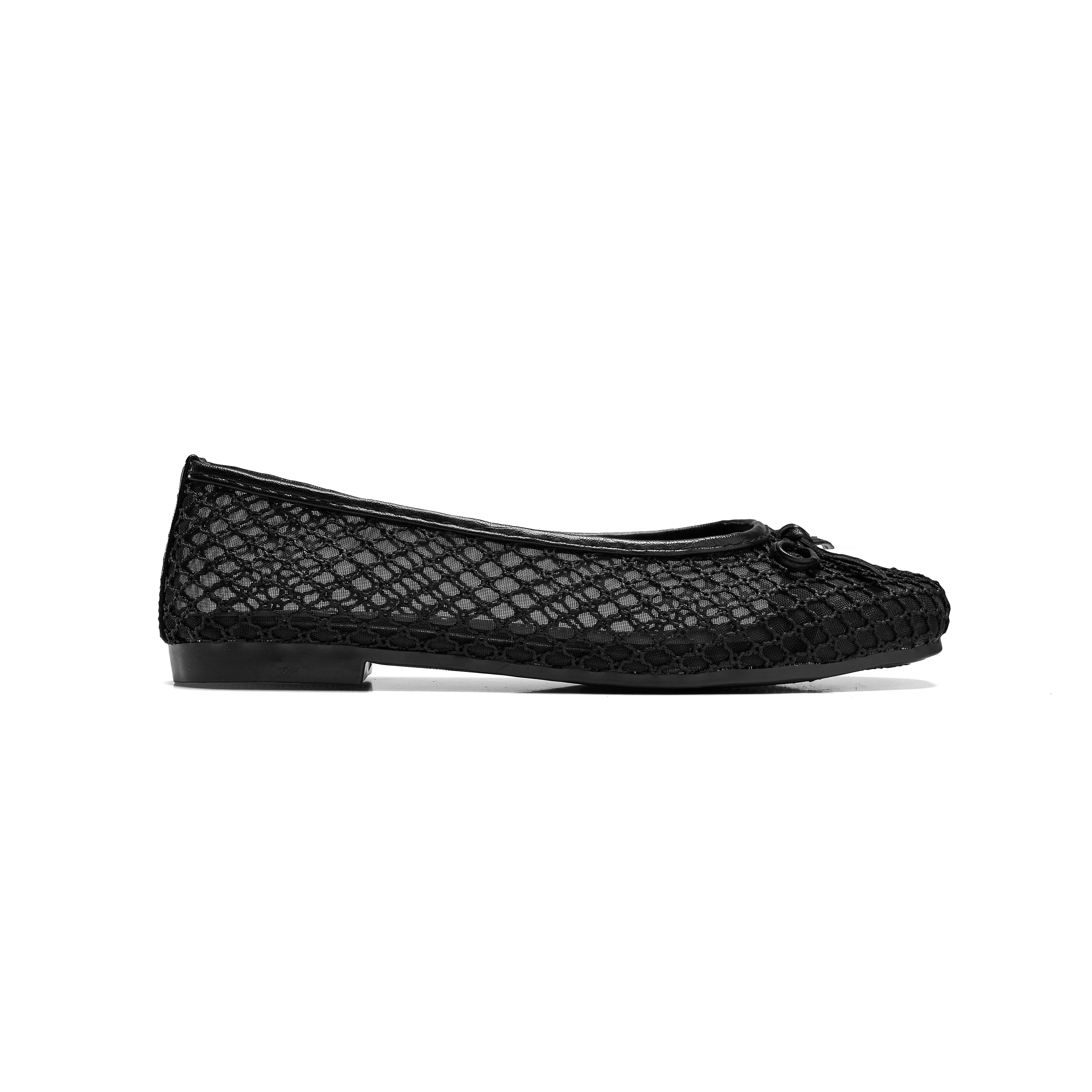 Women Black Fabric Fishnet Tima