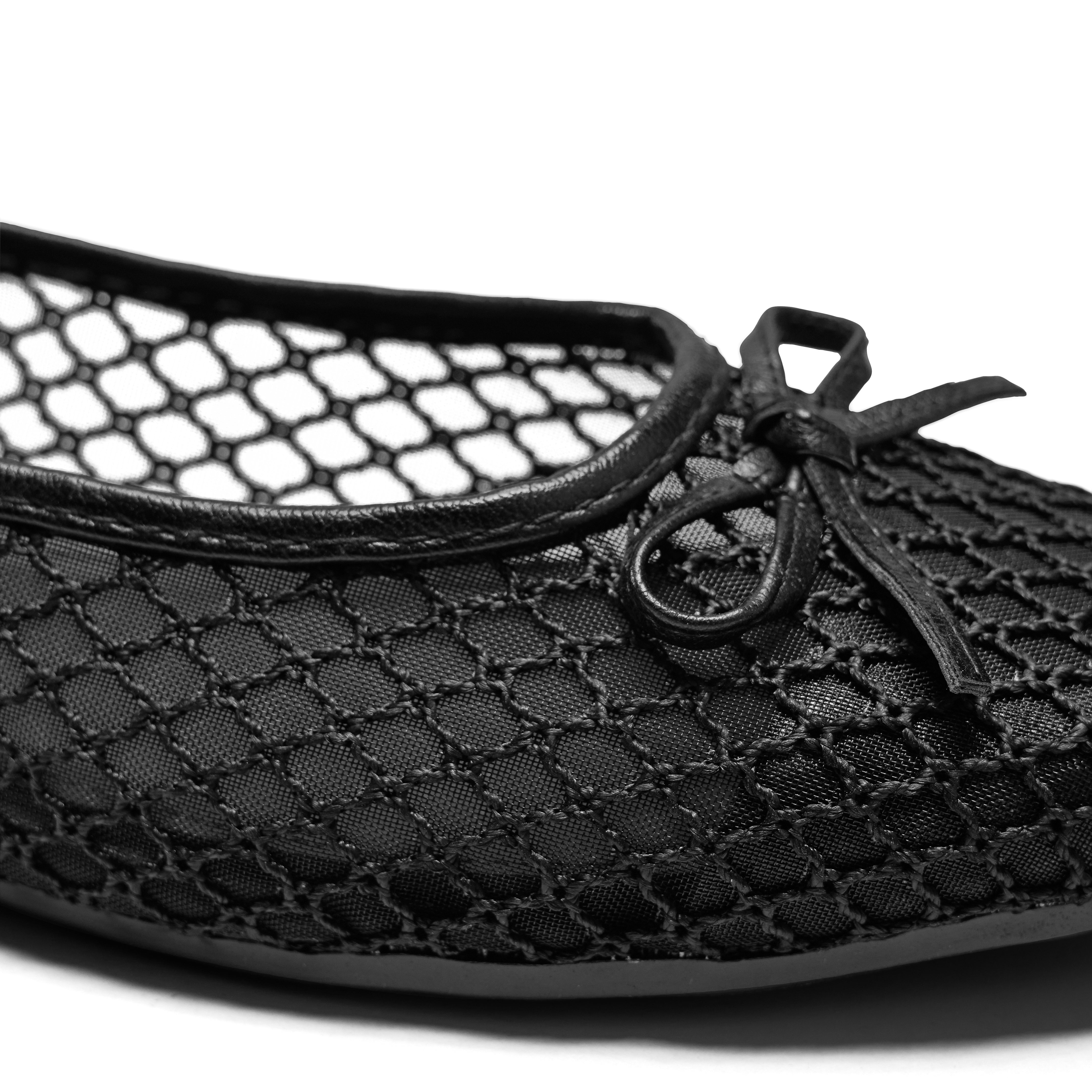 Women Black Fabric Fishnet Tima