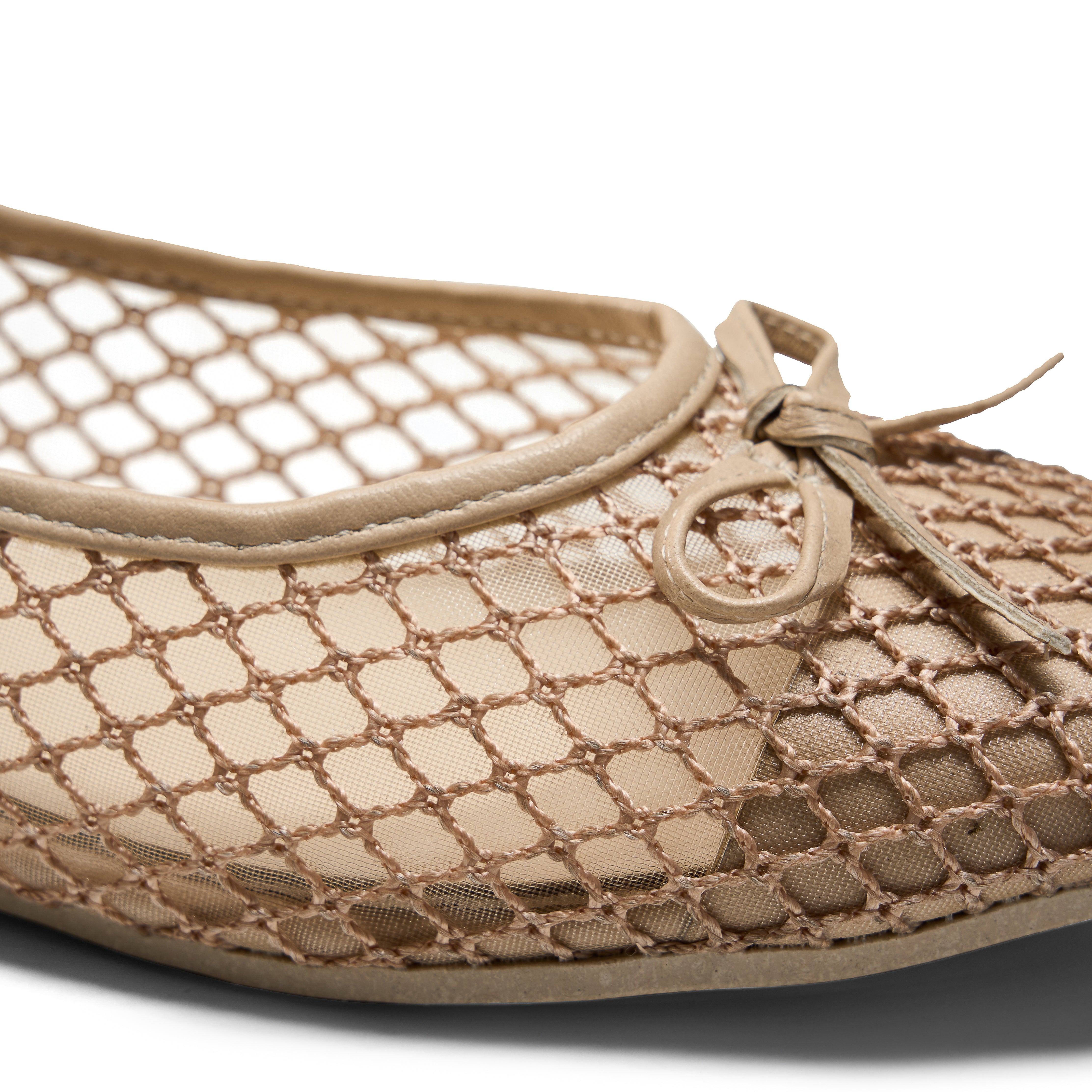 Women Beige Fabric Fishnet Tima