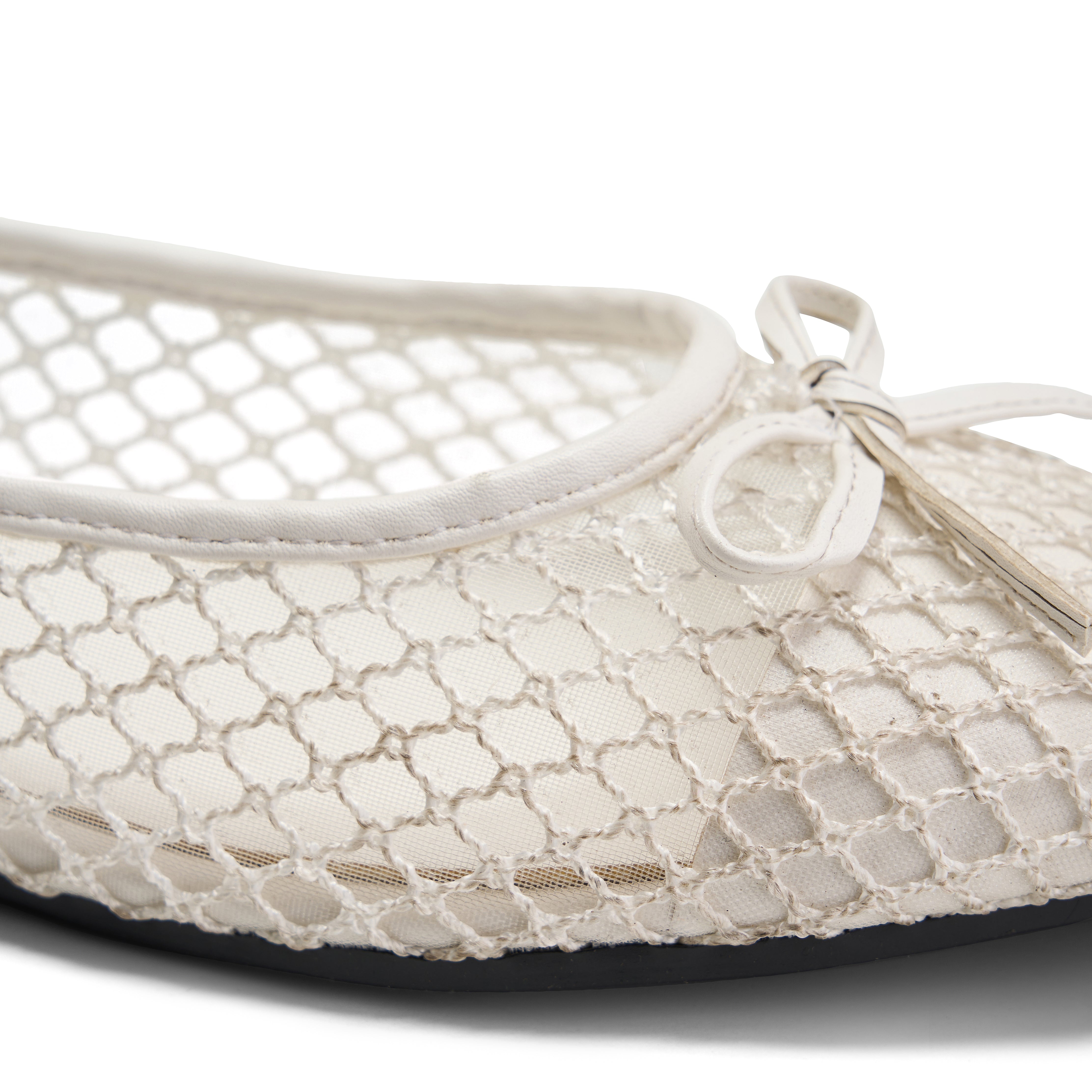 Women Off-White Fabric Fishnet Tima