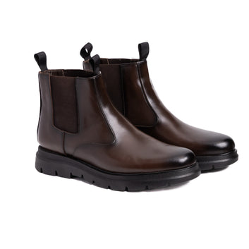 Brown lined chelsea boot