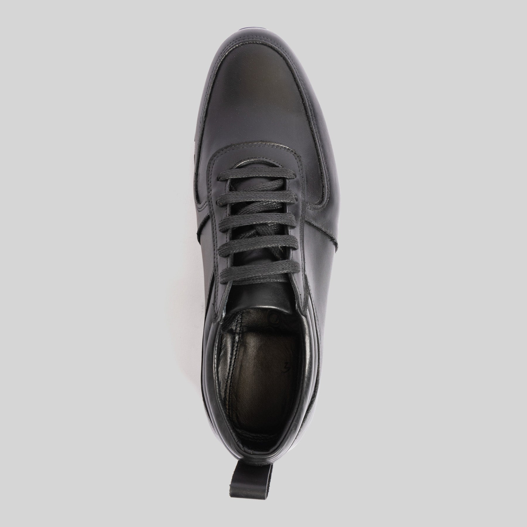 Black Leather Runner Sneakers