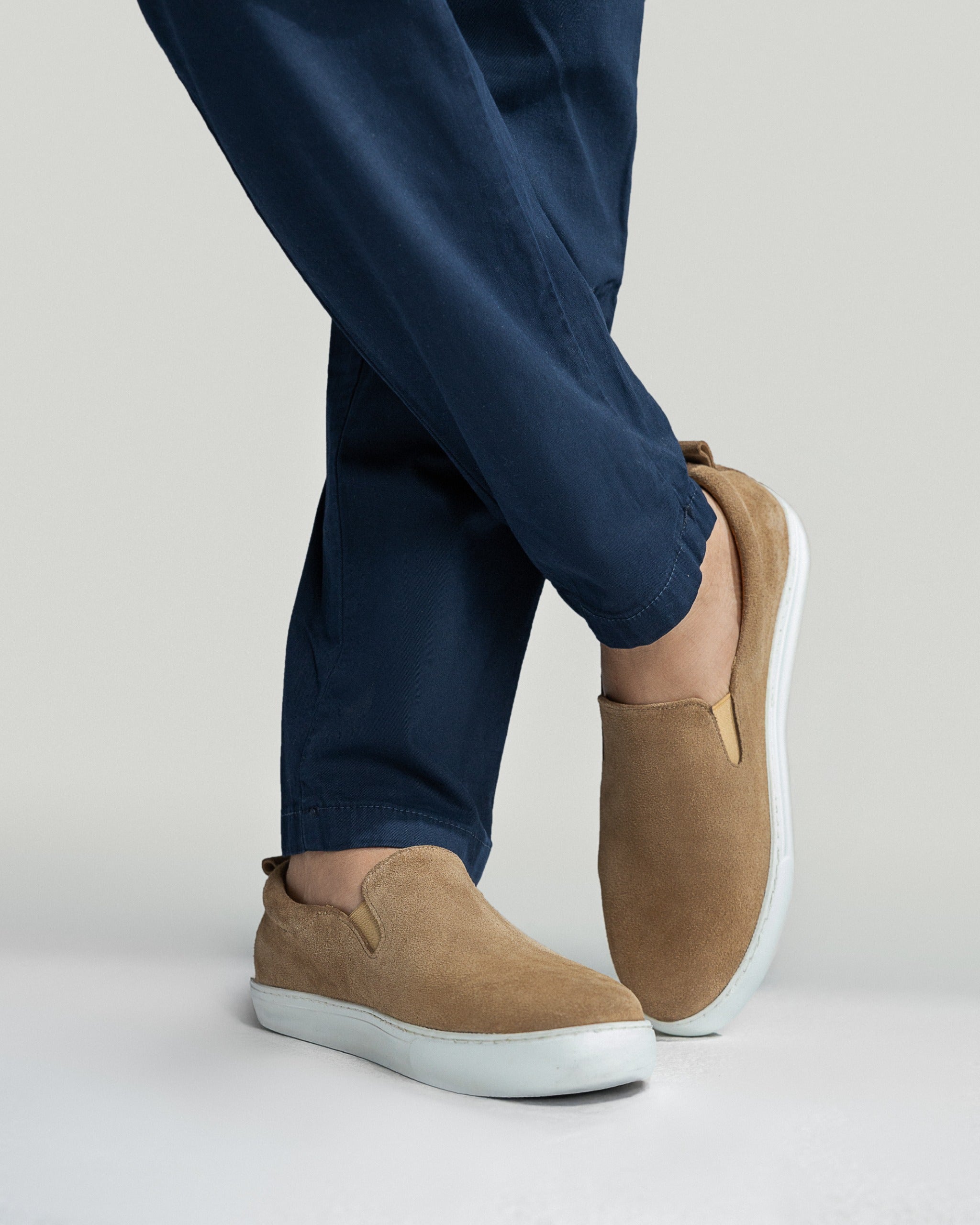 Beige Suede Espadrillis Sneakers