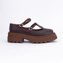 Women Brown Chunky Ballerina