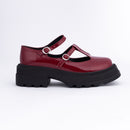 Women Burgundy Chunky Ballerina