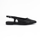 Women Black Pointed Flat Sandal