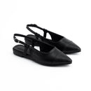 Women Black Pointed Flat Sandal