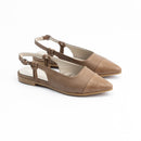 Women Beige Pointed Flat Sandal