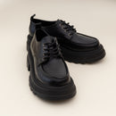 Women Black Chunky College Laces