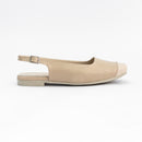 Women Beige Round Flat Sandal