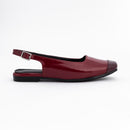 Women Burgundy Round Flat Sandal