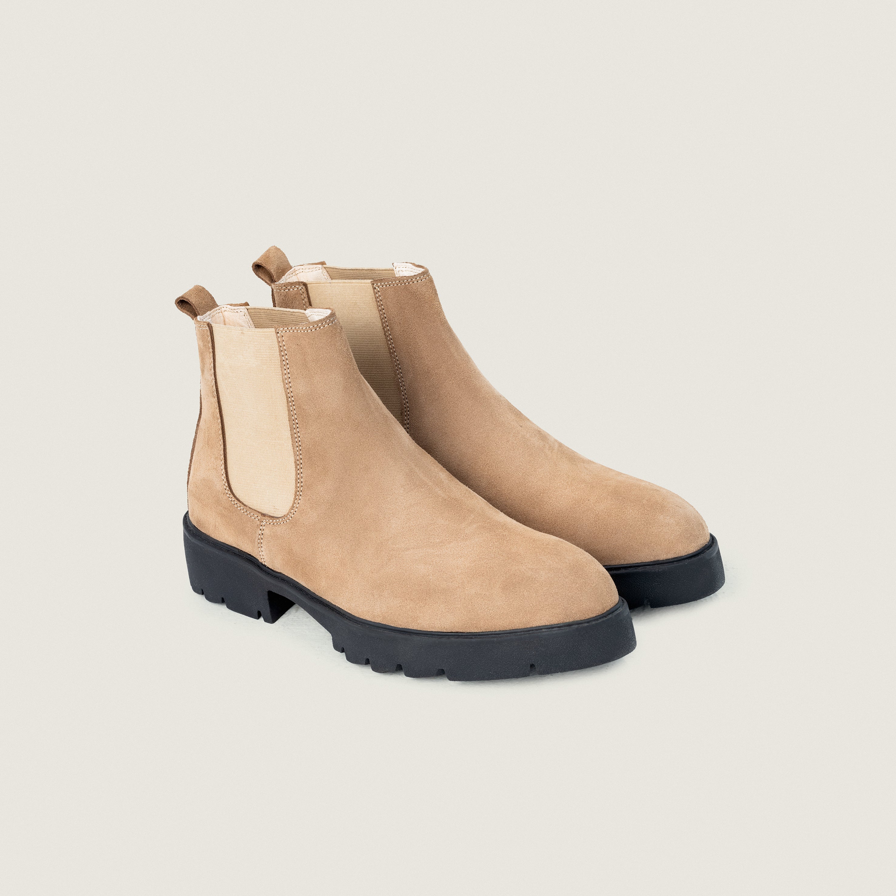 Beige Suede Chelsea Boot