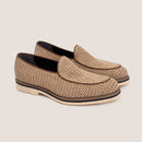 Beige Raffia Loafers