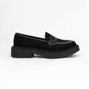 Women Black Suede Loafers