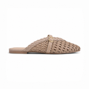 Women Beige Buckle Mule