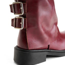 Crimson Buckle Boot
