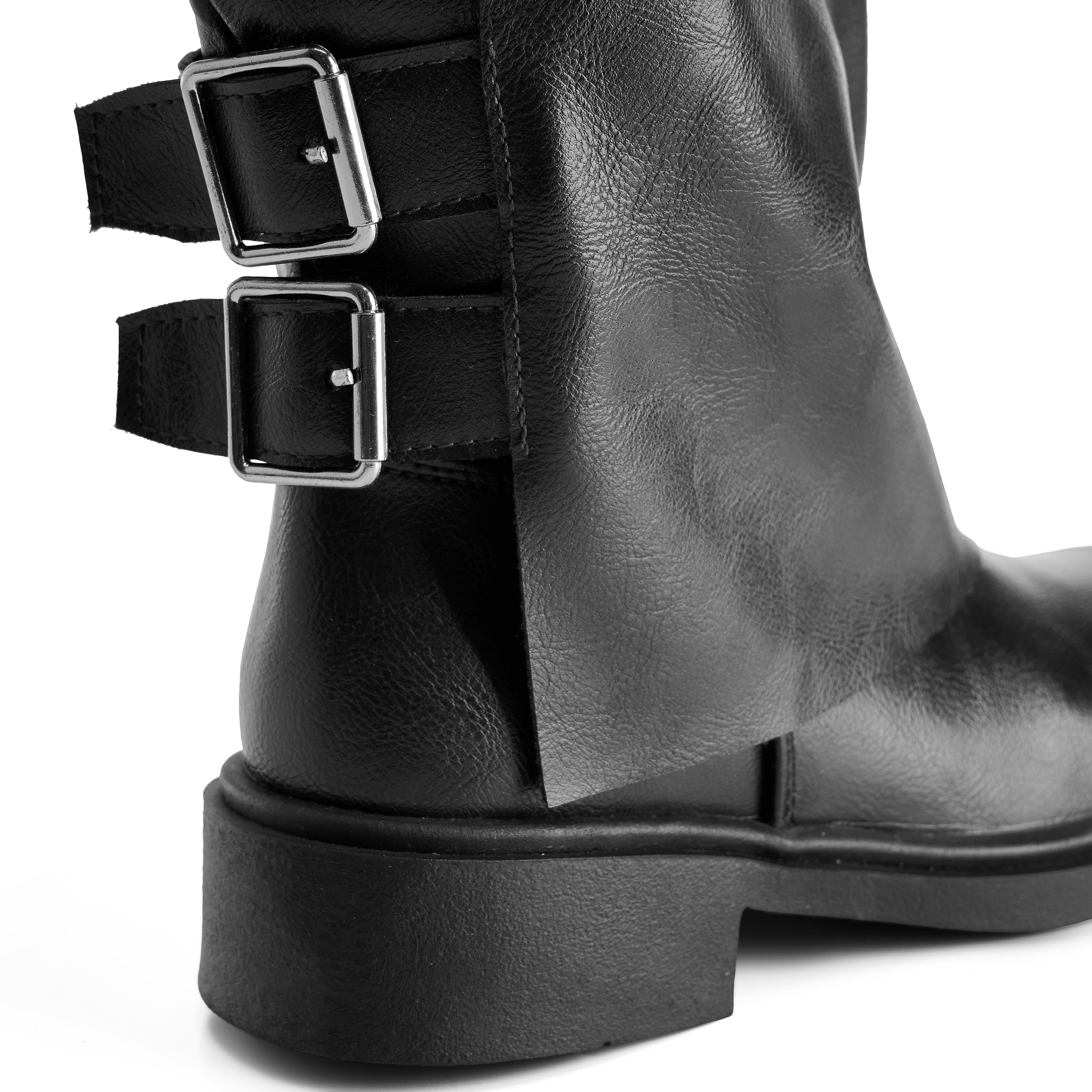black Buckle Boot