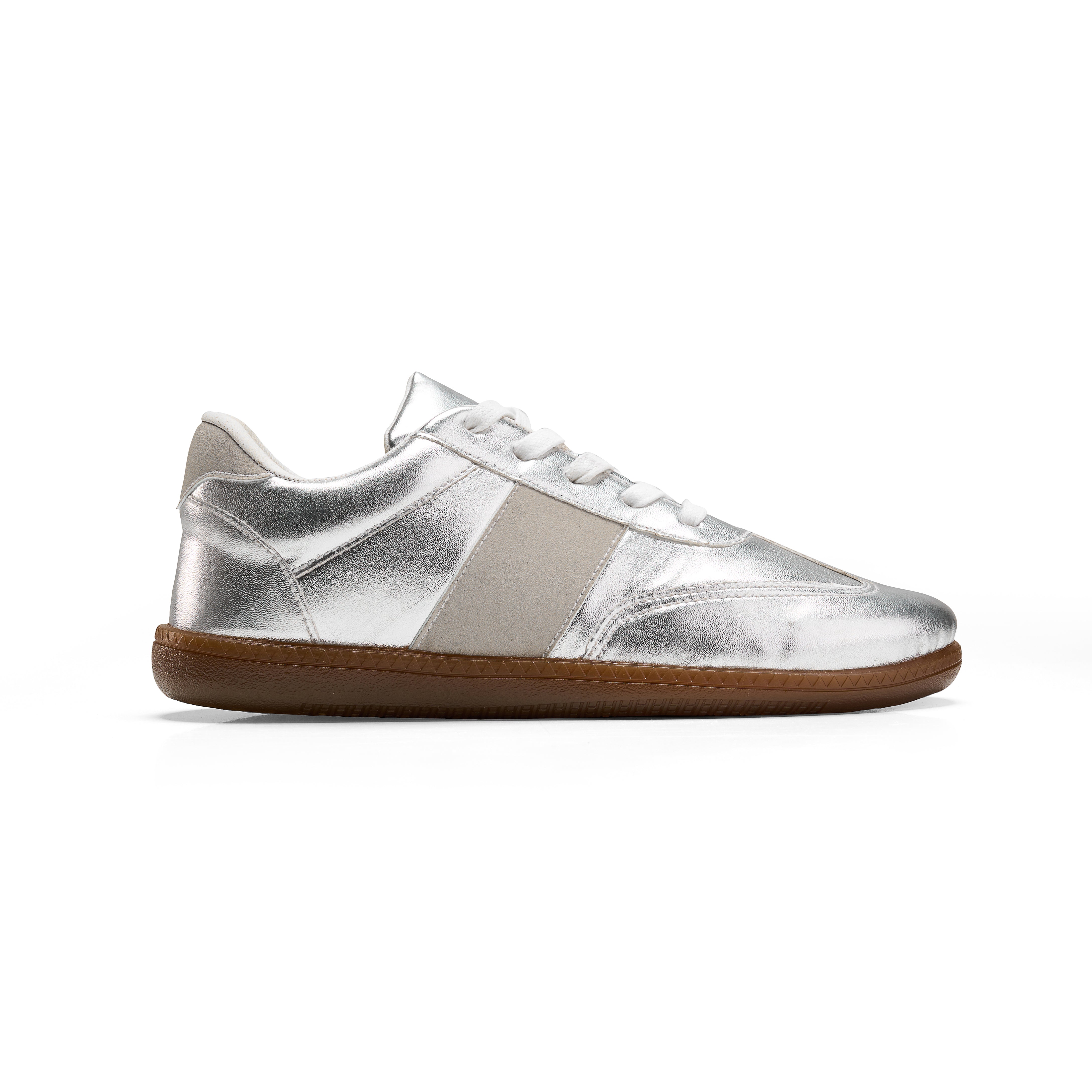 Women Silver Flat Sneakers