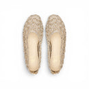 Gold Crochet Mesh Ballet Flats