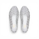 Silver Crochet Mesh Ballet Flats