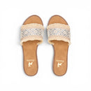 Women Silver Fringe Slide Slipper
