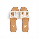 Women White Cutout Slide Slipper
