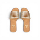 Women Gold Cutout Slide Slipper