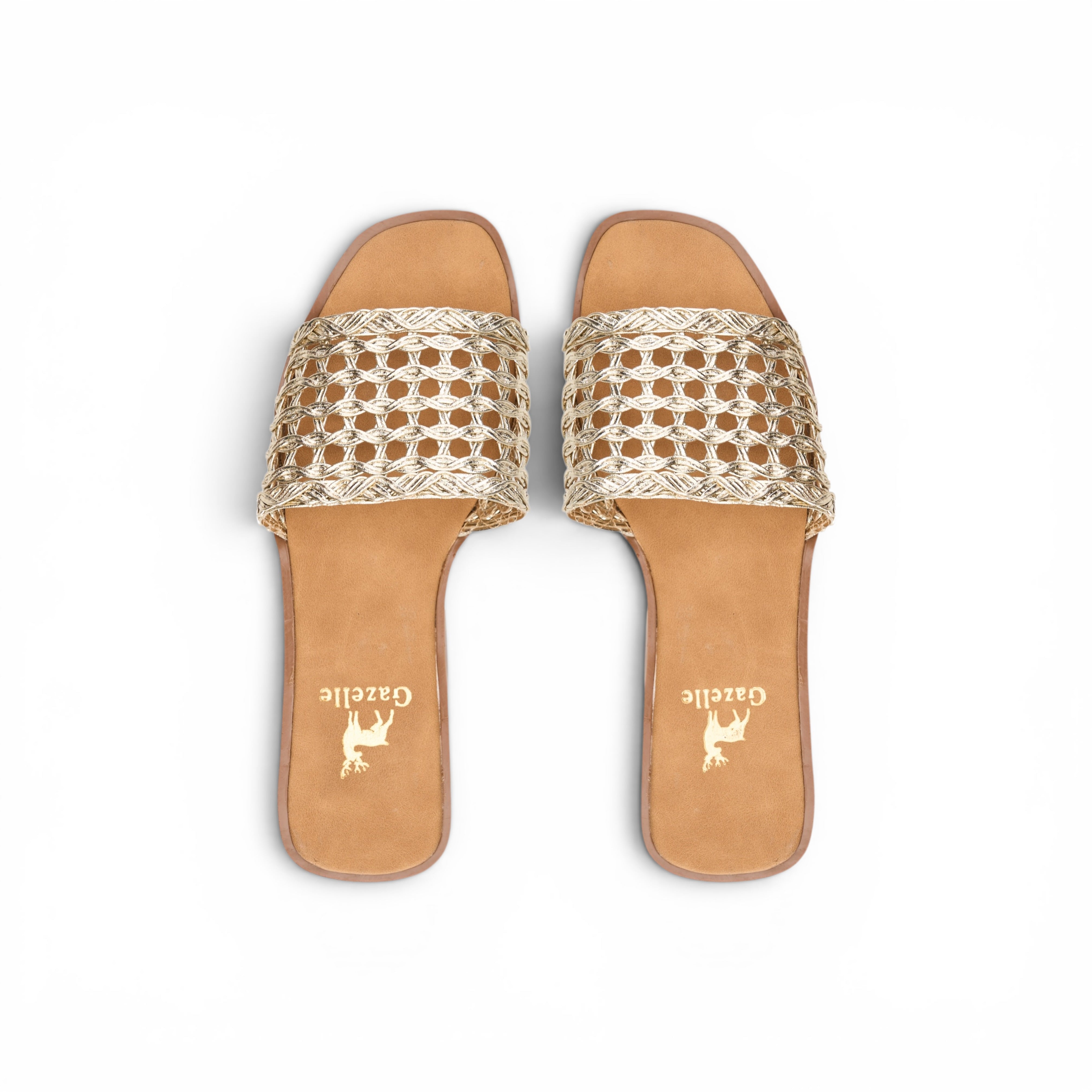 Women Gold Cutout Slide Slipper
