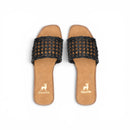 Women Black Cutout Slide Slipper