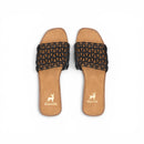 Women Black Strap Slipper