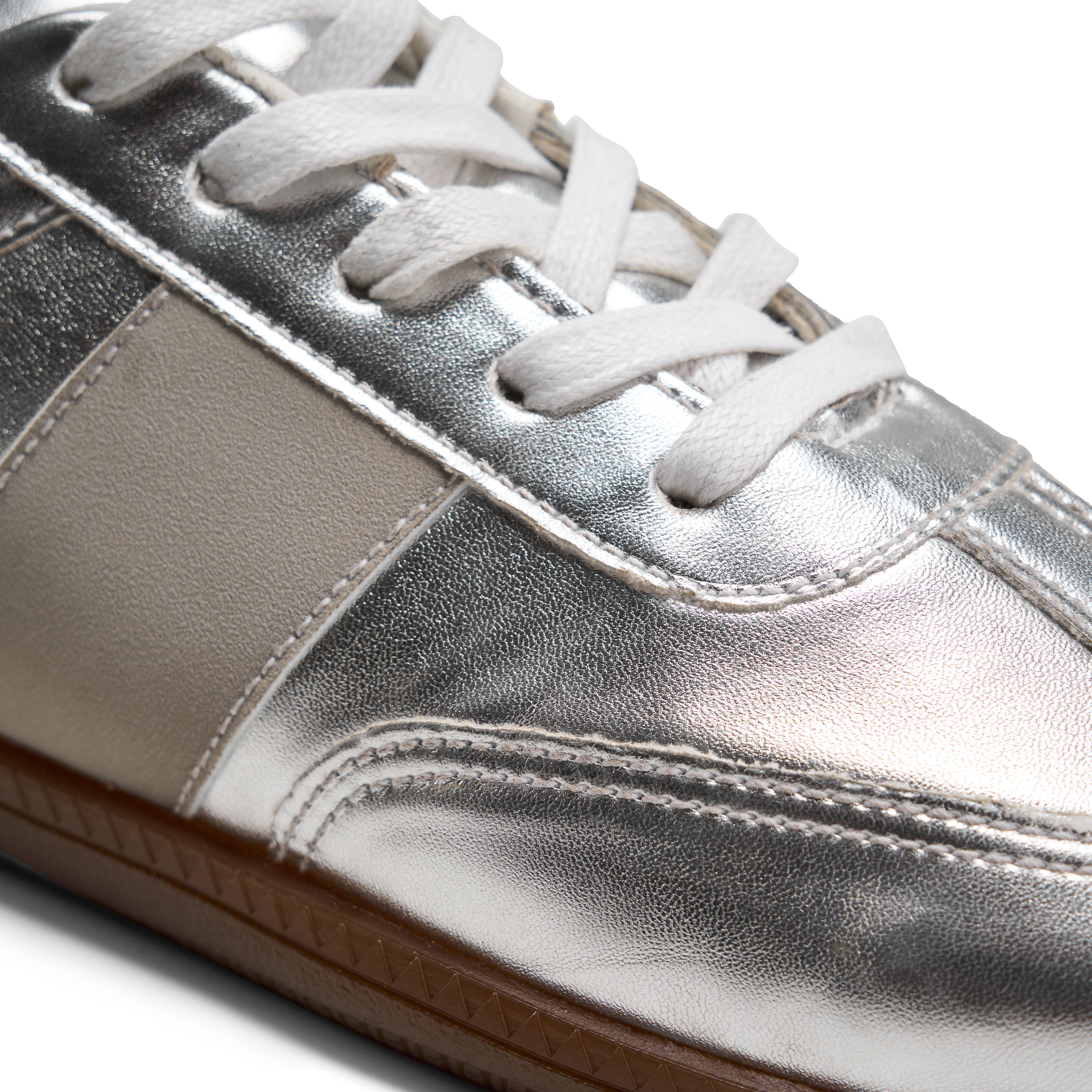 Women Silver Flat Sneakers