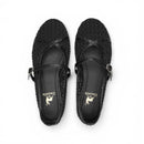 Black Shimmer Mary Jane Ballet Flats