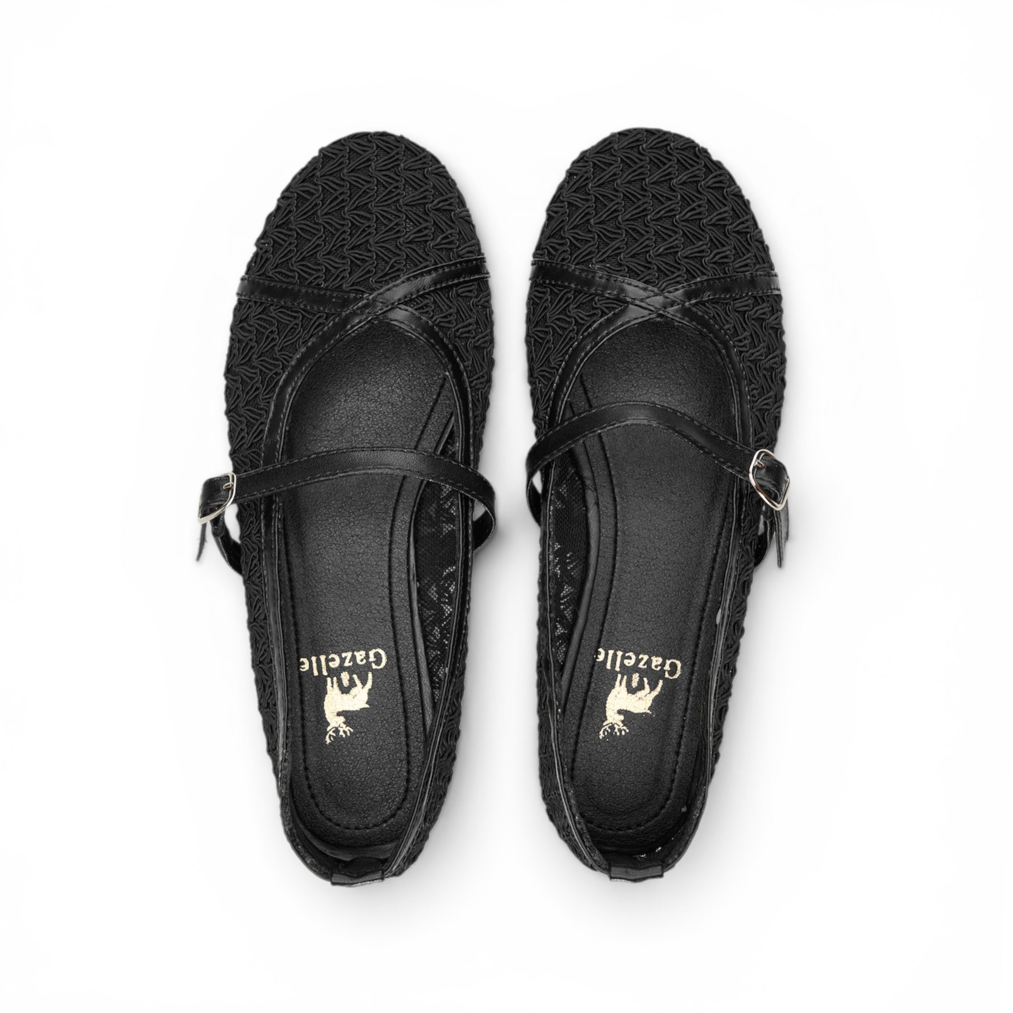 Black Shimmer Mary Jane Ballet Flats