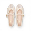Beige Shimmer Mary Jane Ballet Flats