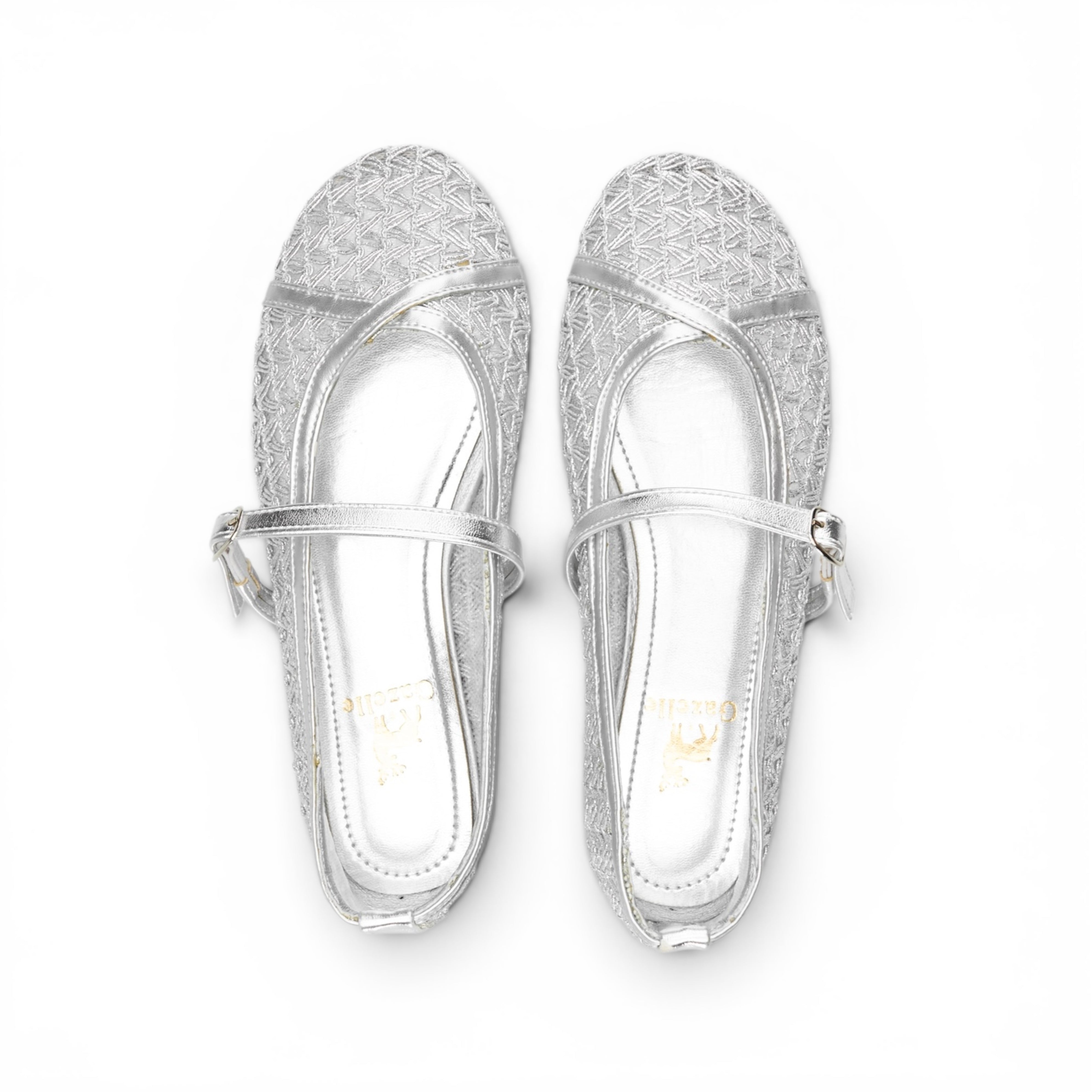 Silver Shimmer Mary Jane Ballet Flats