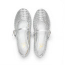 Women Silver Breathable Flat Shoes