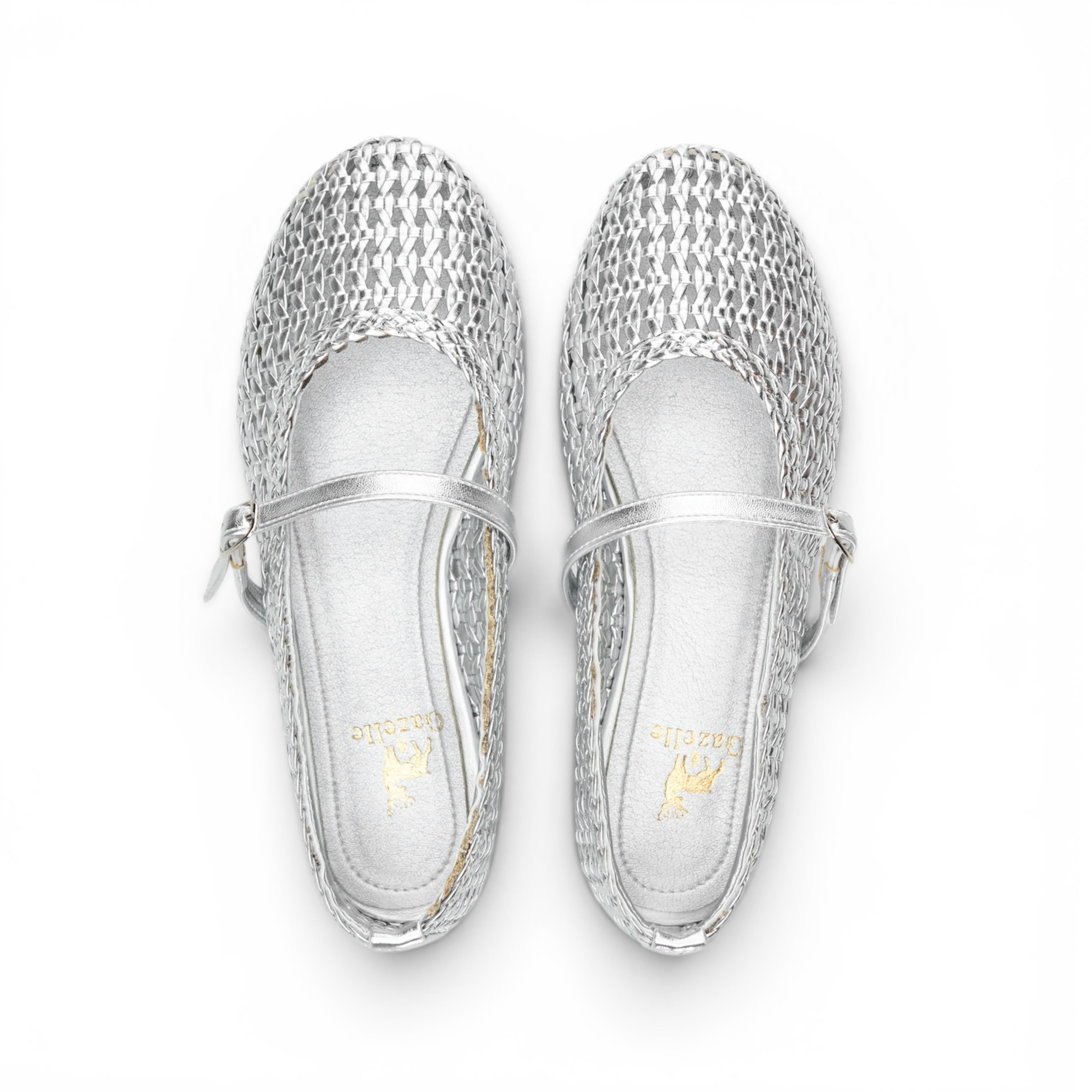 Women Silver Breathable Flat Shoes