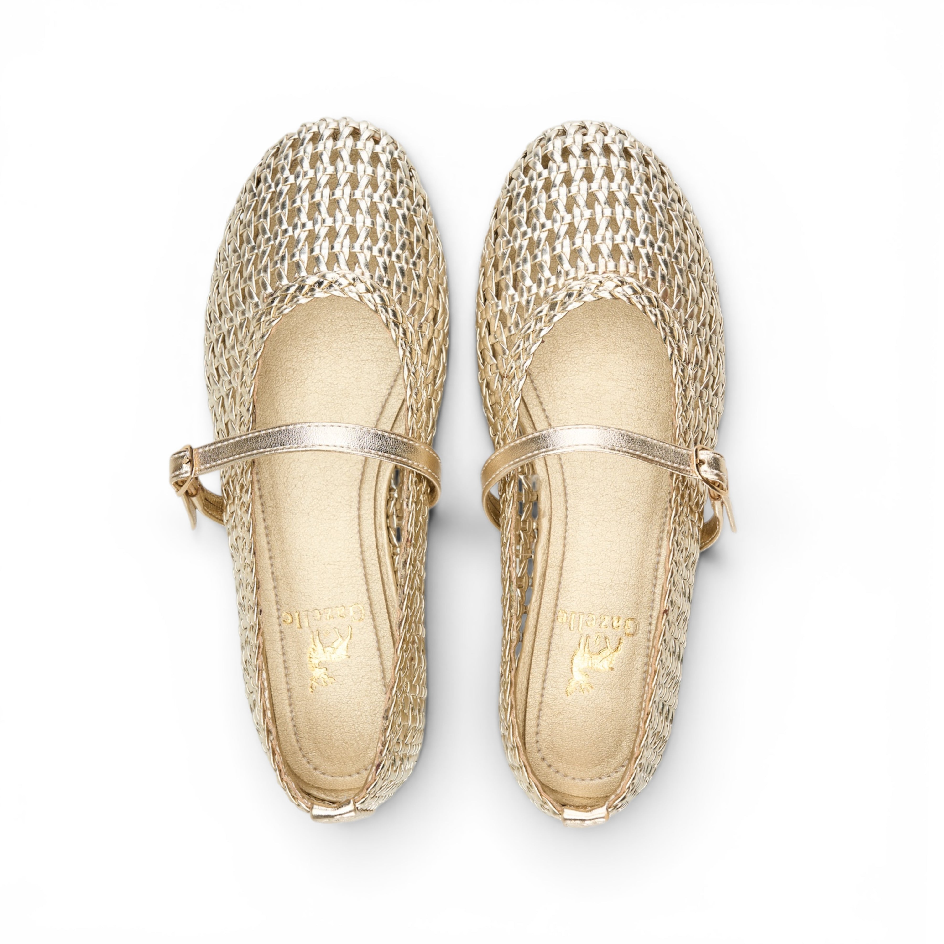 Women Gold Breathable Flat Shoes