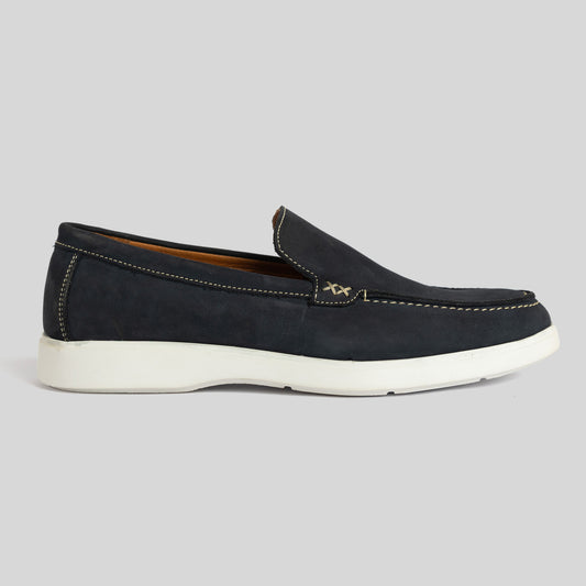 Navy Suede Loafer Sneakers