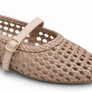 Women Beige Buckle Mule